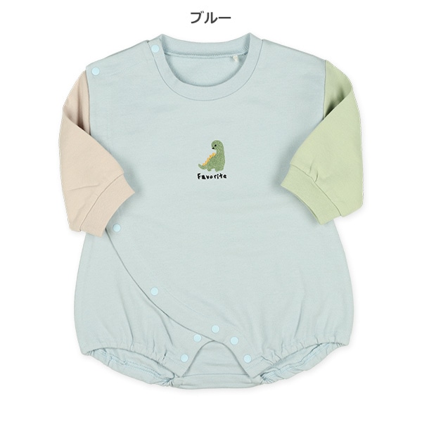 ミニ裏毛クレイジー袖長袖ロンパース