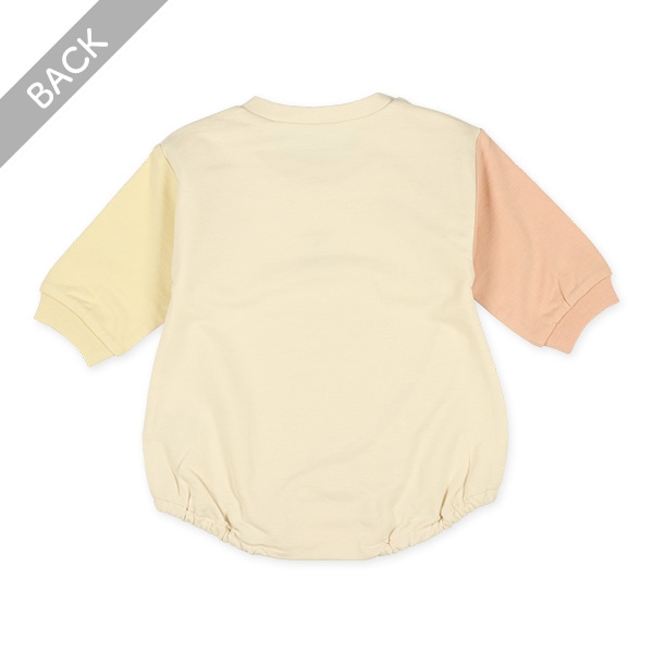 ミニ裏毛クレイジー袖長袖ロンパース