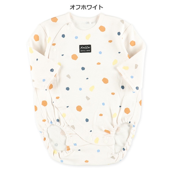 スムースシンプルチケット長袖ロンパース