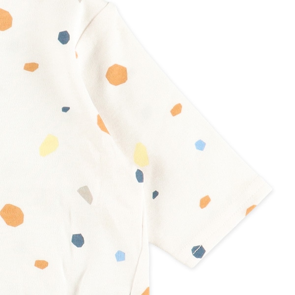 スムースシンプルチケット長袖ロンパース