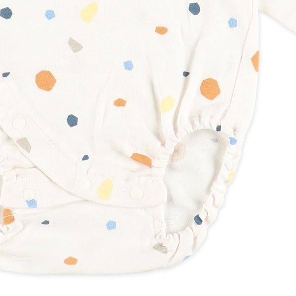 スムースシンプルチケット長袖ロンパース