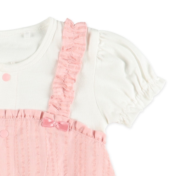 サッカー切り替えカラー半袖ロンパース