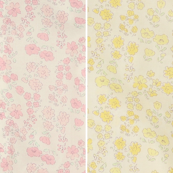 シーチング切り替え花柄半袖ロンパース