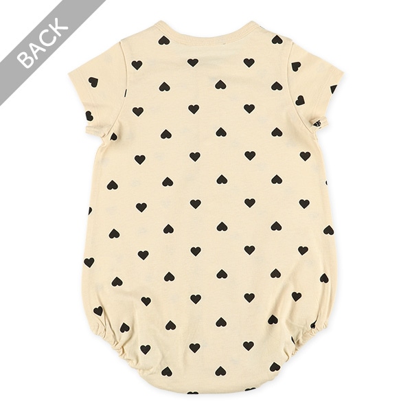 天竺ハート半袖ロンパース