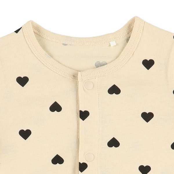 天竺ハート半袖ロンパース