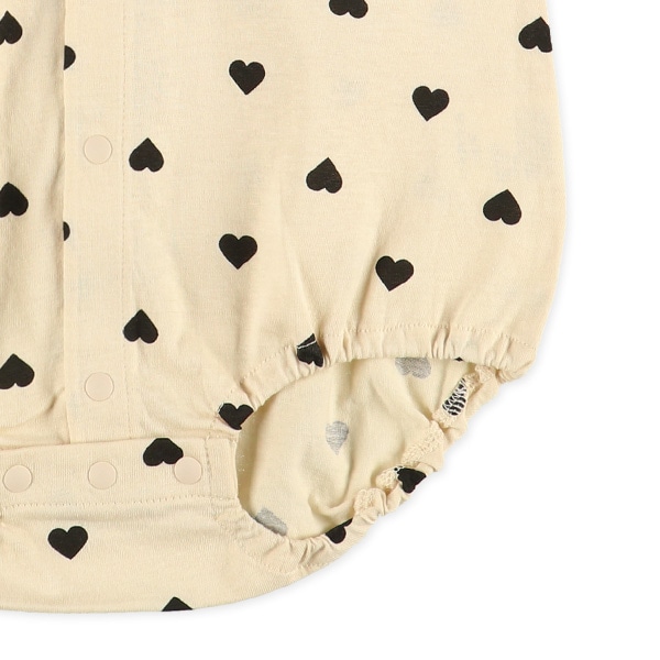 天竺ハート半袖ロンパース