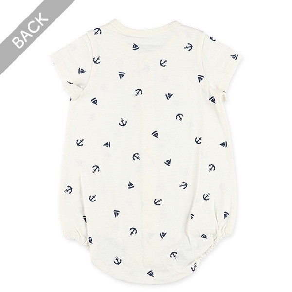 天竺アンカー半袖ロンパース