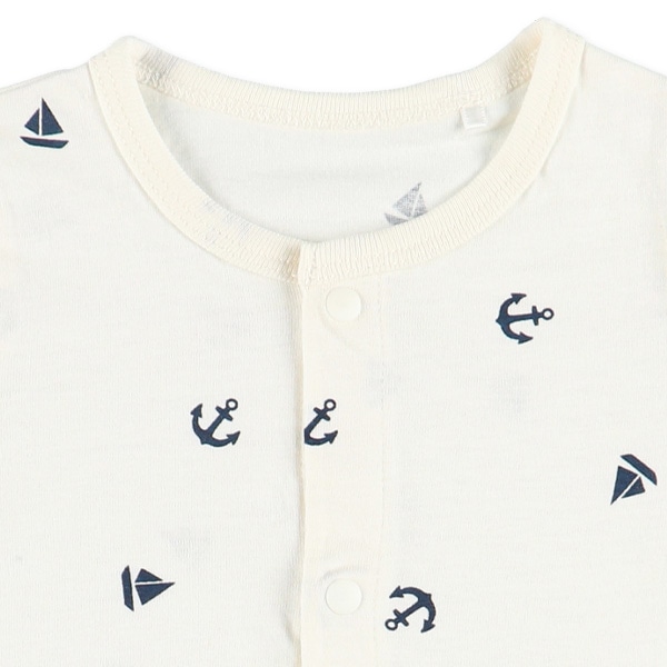 天竺アンカー半袖ロンパース