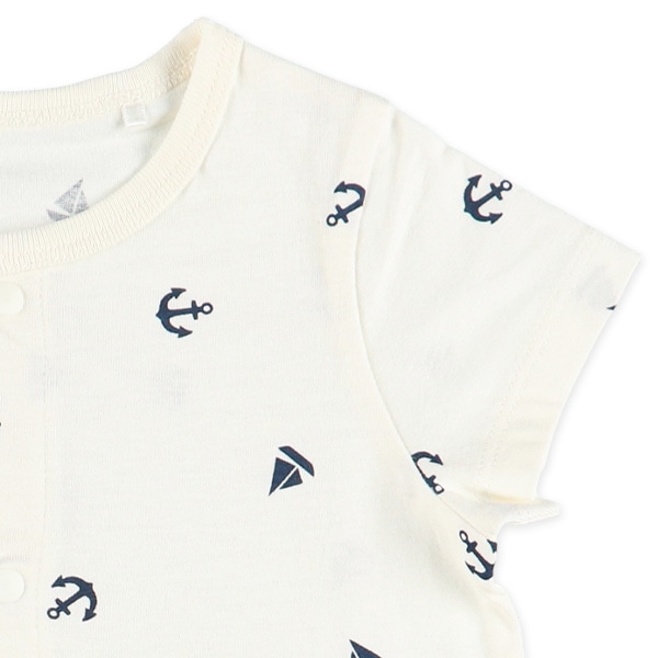天竺アンカー半袖ロンパース