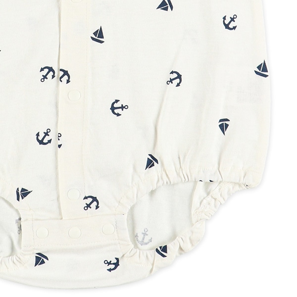 天竺アンカー半袖ロンパース