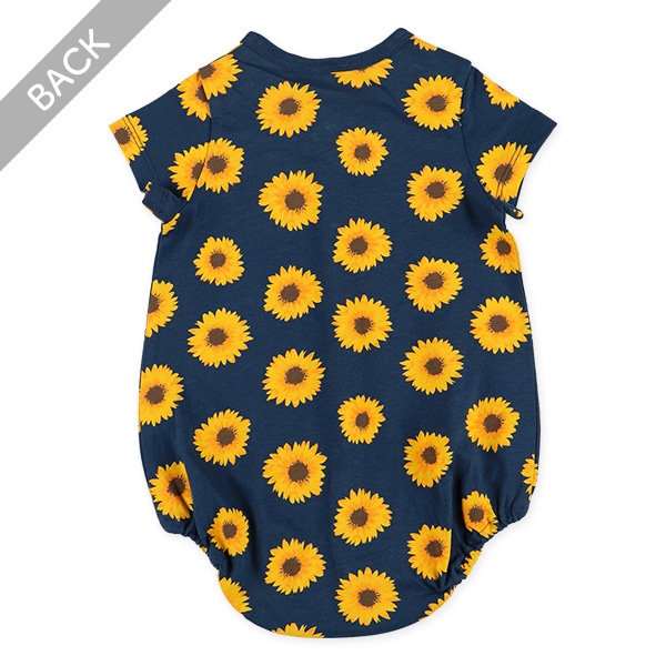 天竺ひまわり半袖ロンパース