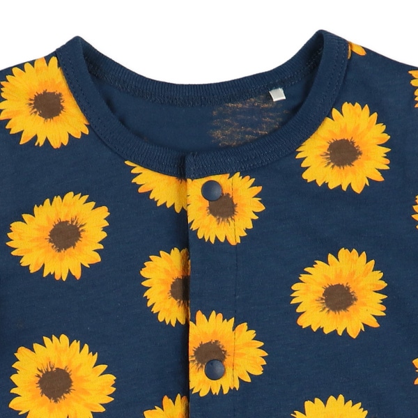 天竺ひまわり半袖ロンパース