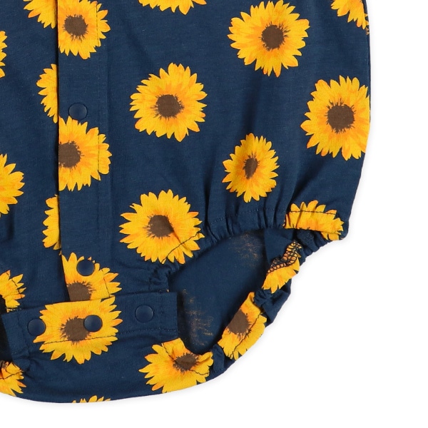天竺ひまわり半袖ロンパース