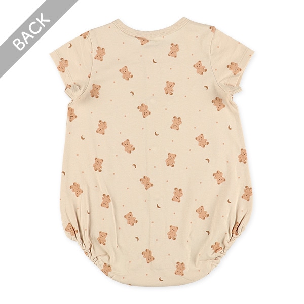 天竺くま夜空半袖ロンパース