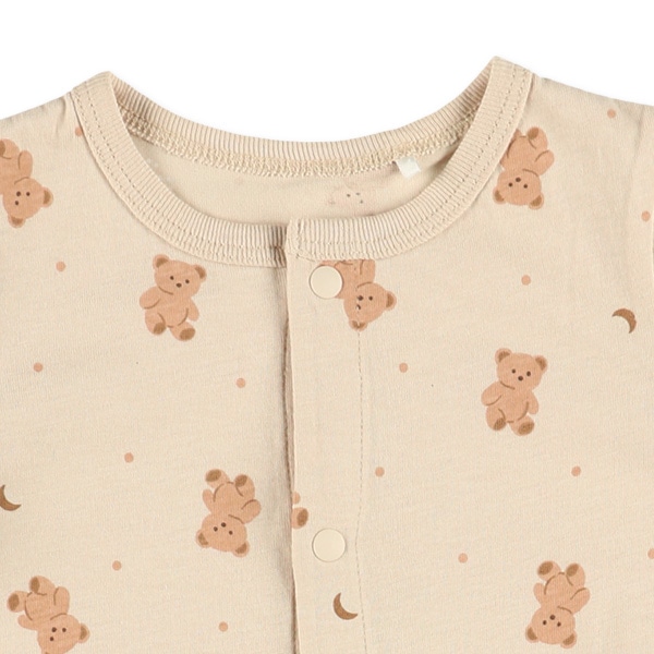 天竺くま夜空半袖ロンパース