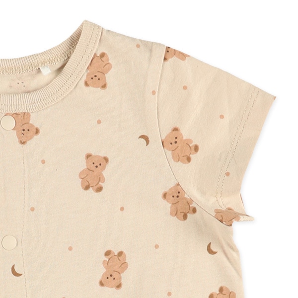 天竺くま夜空半袖ロンパース