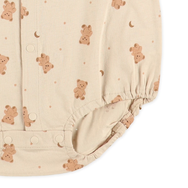 天竺くま夜空半袖ロンパース