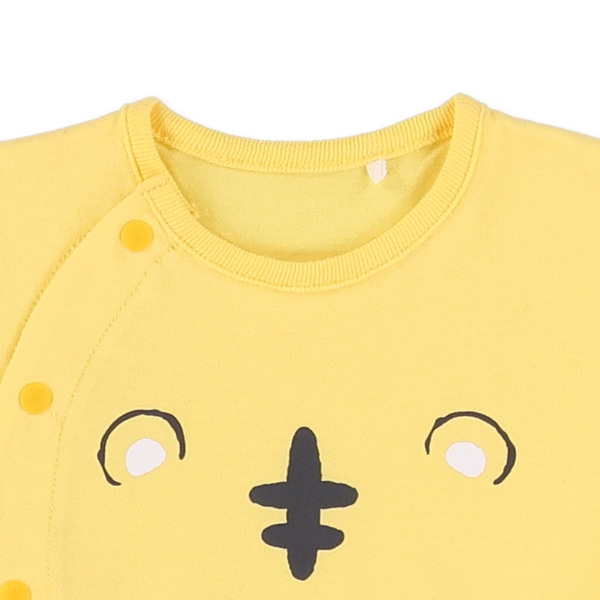 天竺アニマルフェイス半袖ロンパース