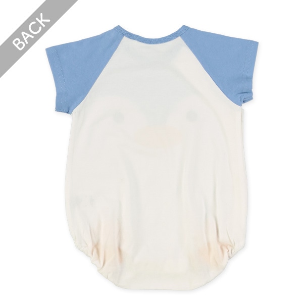 天竺ペンギンラグラン半袖ロンパース