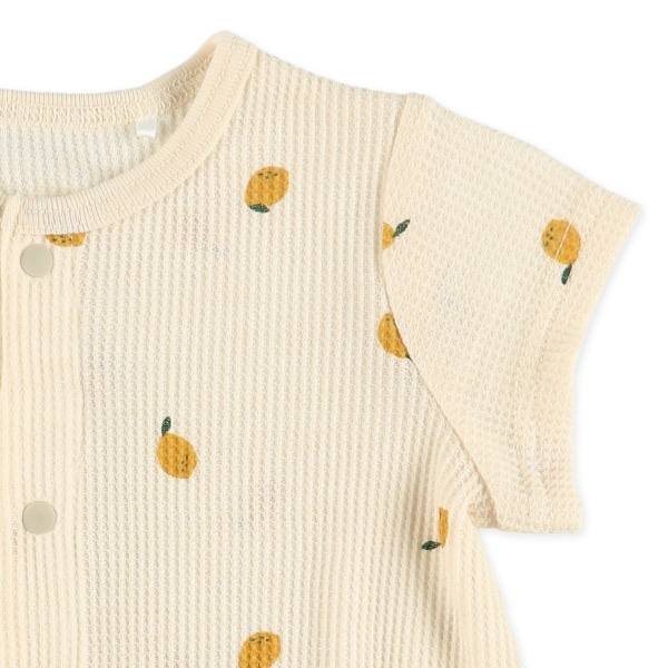 ワッフルフルーツ総柄半袖ロンパース