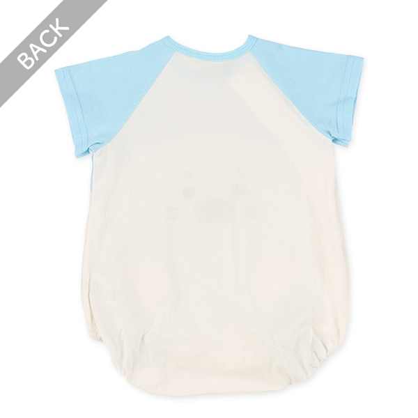 天竺ラグランアザラシ半袖ロンパース