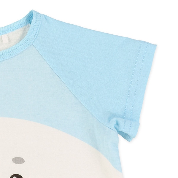 天竺ラグランアザラシ半袖ロンパース