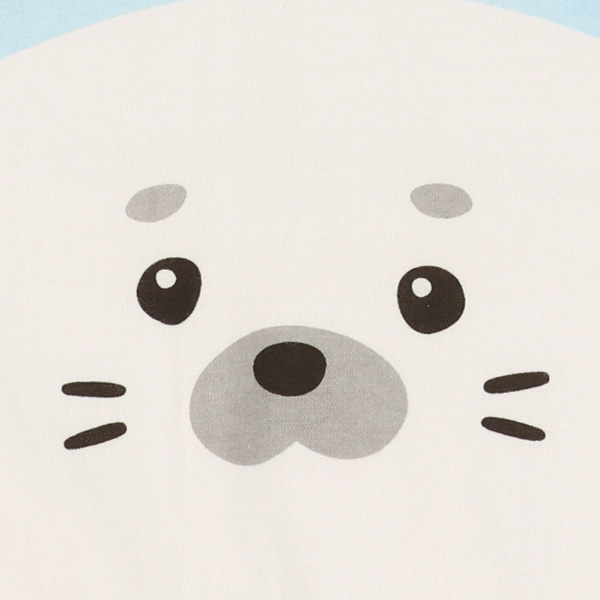 天竺ラグランアザラシ半袖ロンパース