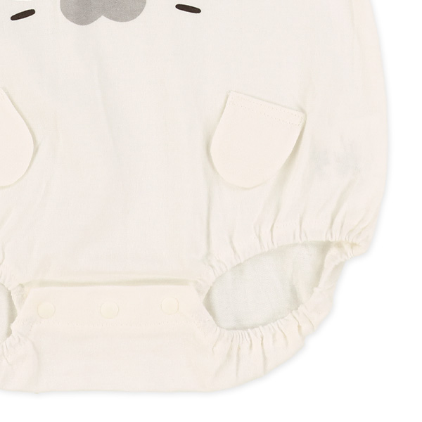 天竺ラグランアザラシ半袖ロンパース