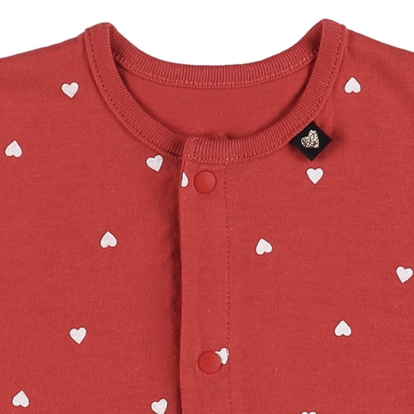 天竺ハートドット半袖ロンパース