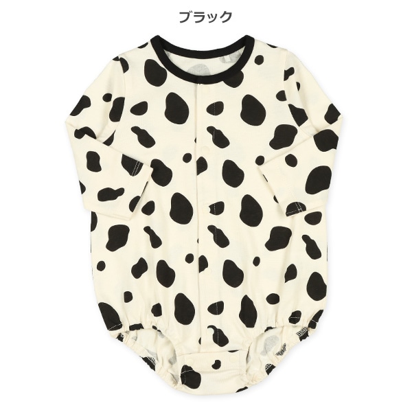 天竺ホルスタイン長袖ロンパース