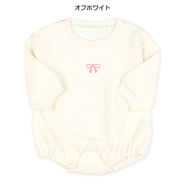 ジャガードキルト型押し長袖ロンパース