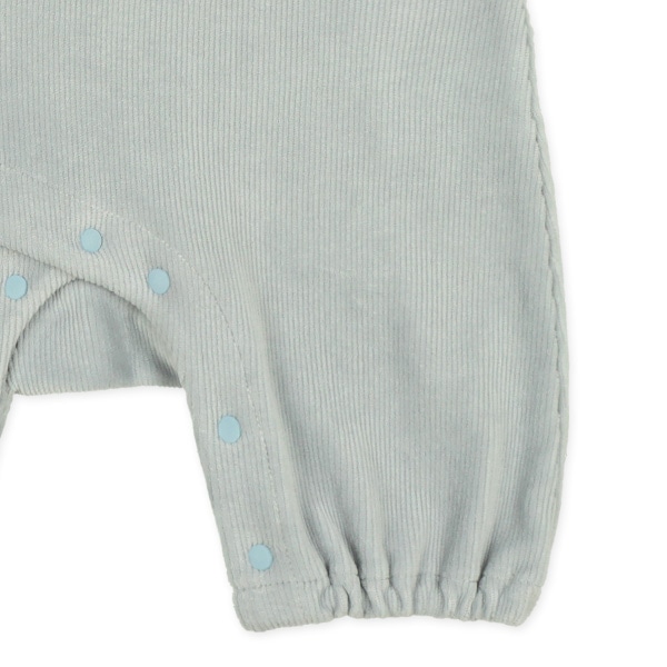 吊り風アップリケくま長袖ロンパース