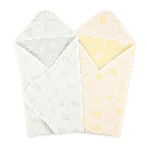 ジャガード6重ガーゼおくるみ（アニマル）