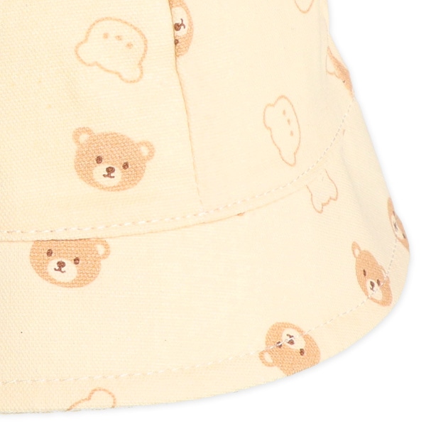 くま耳付き新生児帽子（くま総柄）