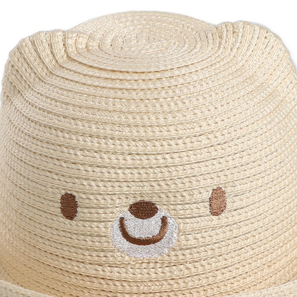 麦わら新生児帽子（くまちゃん）