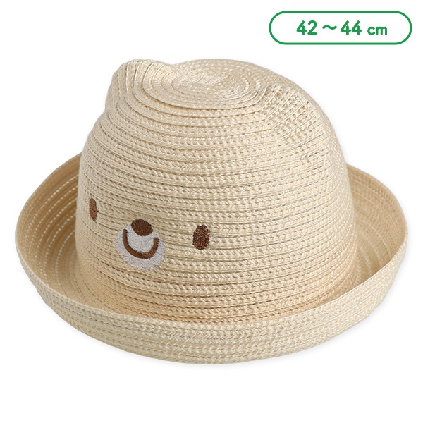 麦わら新生児帽子（くまちゃん）