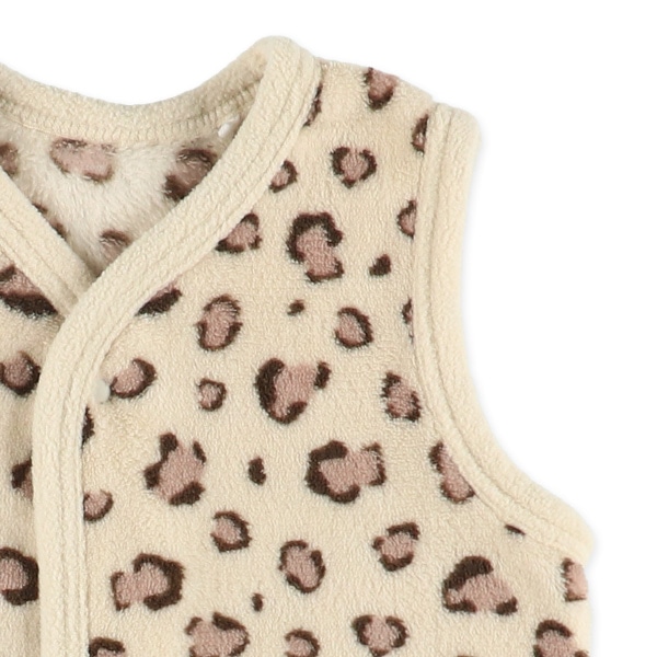 フリースヒョウ柄2WAYロングベスト | 西松屋オンラインストア