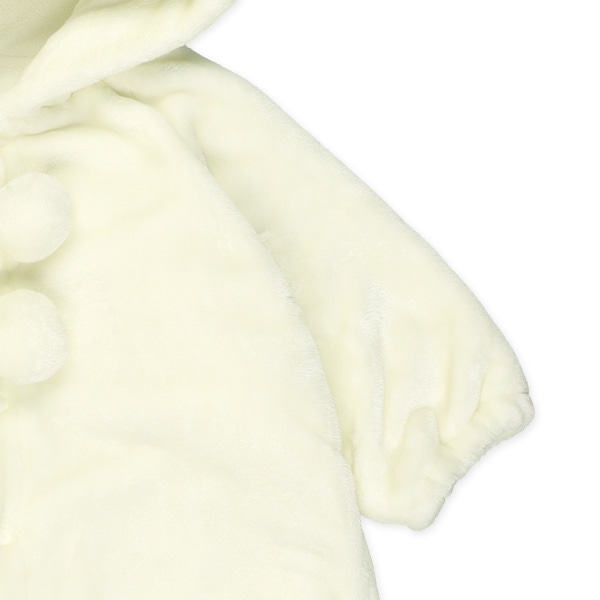 フランネル裏フリース耳付き梵天コンビオール