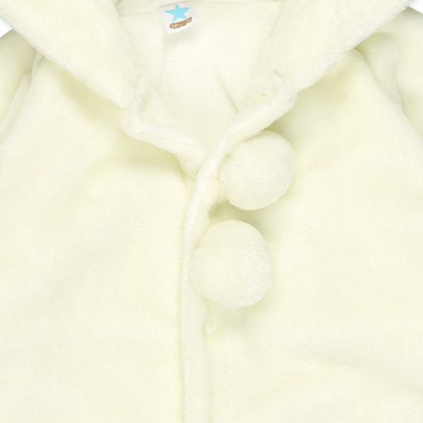 フランネル裏フリース耳付き梵天コンビオール