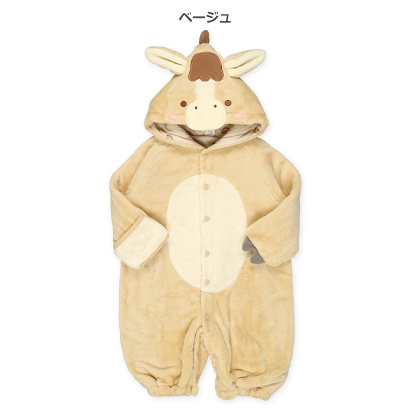 フランネルうま長袖コンビオール