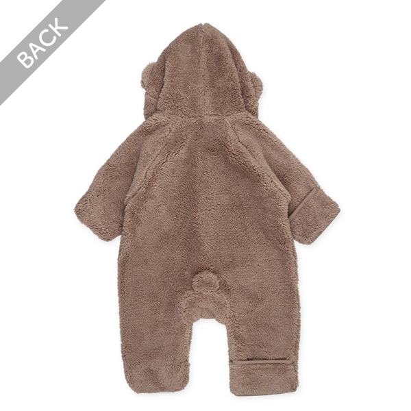 ボア裏フリースシンプルくまバギーオール