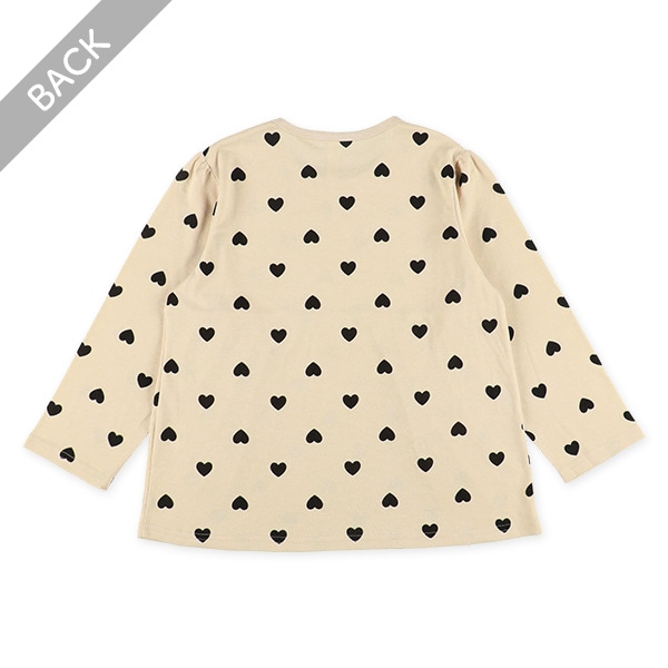 長袖パジャマ（ハート総柄・切り替え）