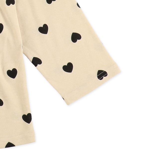 長袖パジャマ（ハート総柄・切り替え）