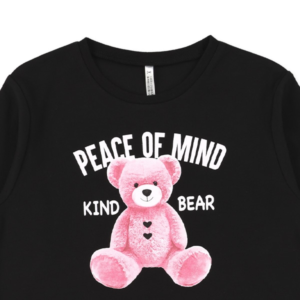 長袖パジャマ（くまぬいぐるみフロントプリント）