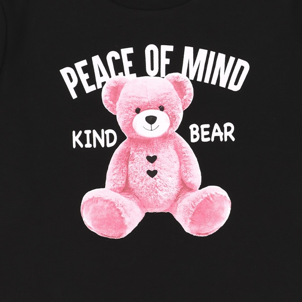 長袖パジャマ（くまぬいぐるみフロントプリント）