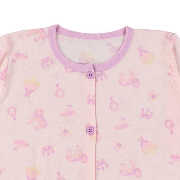 袖ロールアップ前開き長袖パジャマ（ユニコーン）