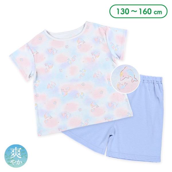 半袖パジャマ（イルカ・タイダイ風）