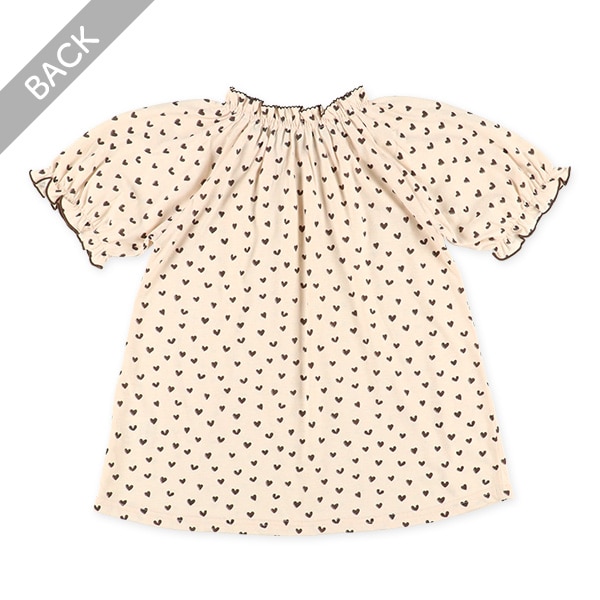 ラグラン半袖パジャマ（くすみハート総柄）