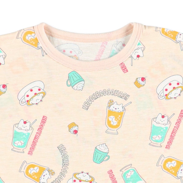 半袖パジャマ（カフェねこ総柄）