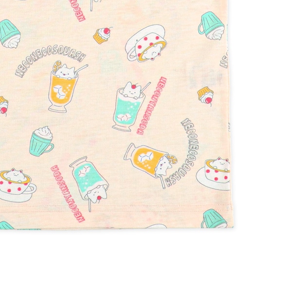 半袖パジャマ（カフェねこ総柄）